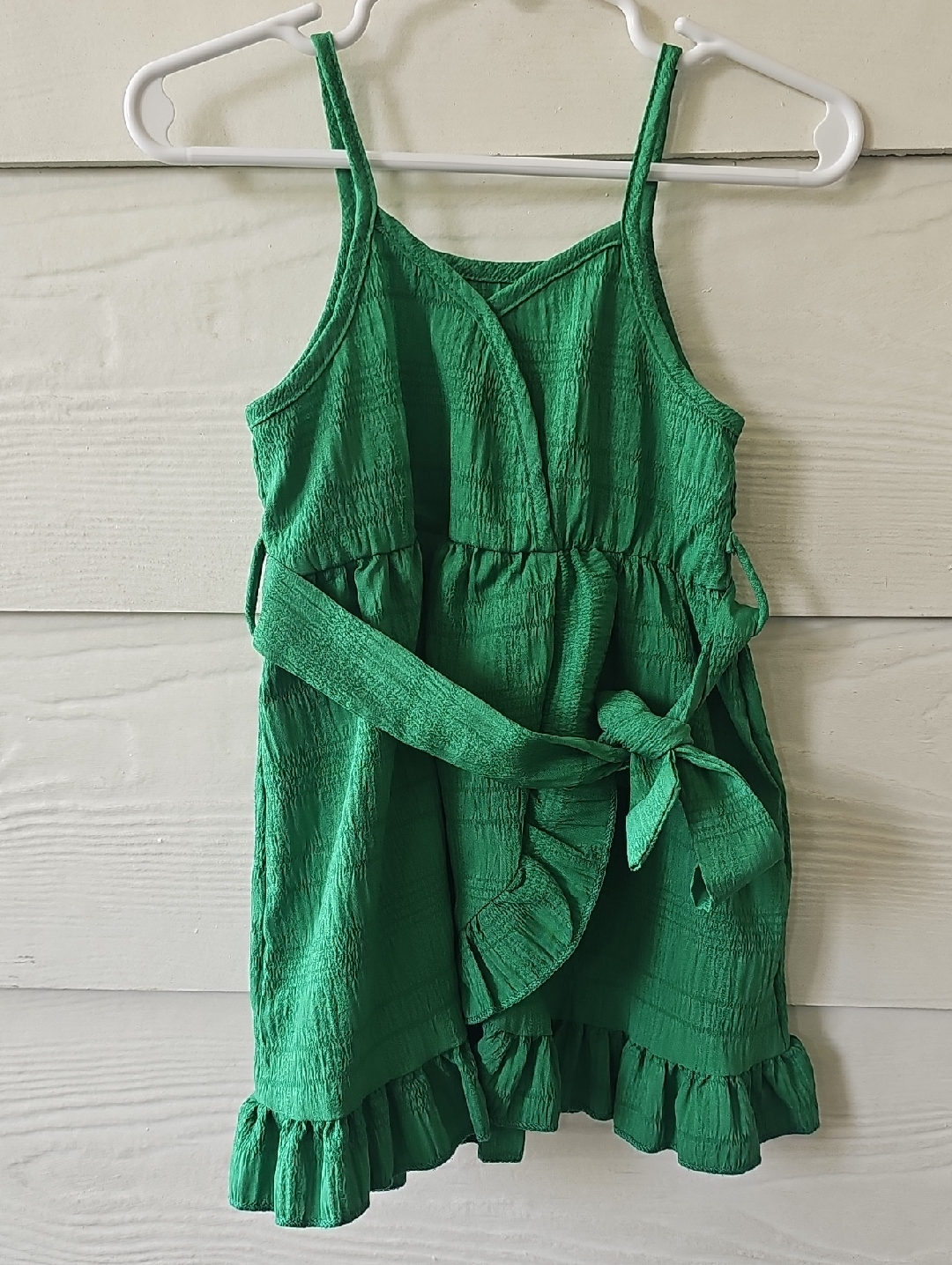 Shein Green Ruffle Tie-Front Sundress